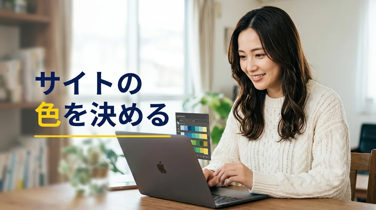 AFFINGER管理でサイトのカラーとデザインを選んでいる作業の写真